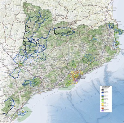 Mapa de qualitat del cel nocturn a Catalunya (TES)