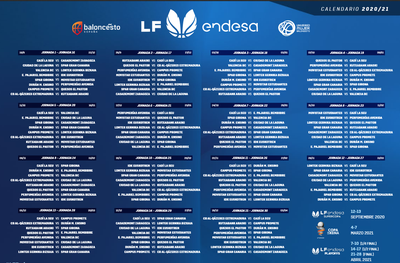 Calendari de la Lliga Femenina de bàsquet 2020-2021