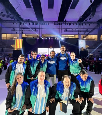 L'equip del Sedis Airam al Pavelló Olímpic de Granollers, seu dels Special Olympics 2023 (Foto: Sedis Bàsquet)