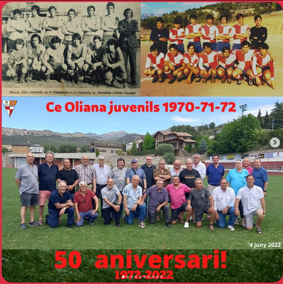 Retrobada del CE Oliana juvenil 1972-1973, al Camp Municipal (Foto: CE Oliana)