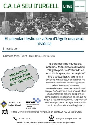 ‘El calendari festiu de la Seu d’Urgell: una visió històrica’
