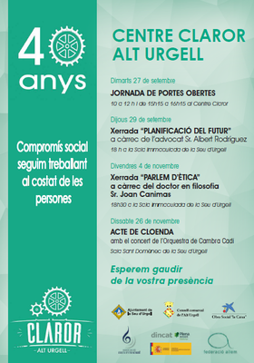Cartell de la celebració dels 40 anys del Centre Claror