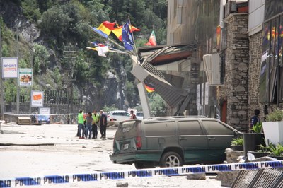 Imatge del Punt de Trobada poc després de l'esllavissada (Foto: ACN)