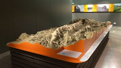 Maqueta del Parc Natural del Cadí-Moixeró, al Centre d'Interpretació situat a Talló (Foto: ACN)