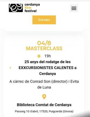 Commemoració dels 25 anys del rodatge a la Cerdanya de la pel·lícula 'Les exxcursionistes calentes', de Conrad Son