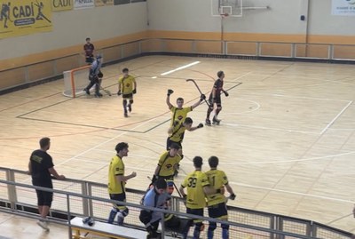 El CHPA Cadí celebra un gol en el partit contra l'HC Castellar (@chpacadi_hoquei)