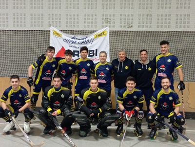 El primer equip del CHPA Cadí, en el partit del cap de setmana passada contra l'Alpicat (@chpacadi_hoquei)