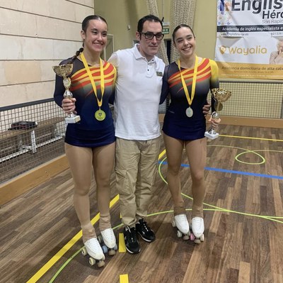 Medalles de Martina Trenado i Brenda Luque al Trofeu Ciutat de Mallorca de patinatge artístic (Foto: CHPA Cadí)