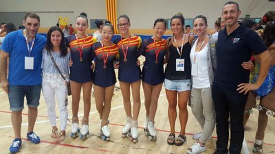 Lulan Moyano, amb l'equip territorial de Lleida al Campionat de Catalunya, a la Seu