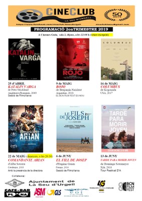 Programació del Cineclub la Seu - Primavera 2019