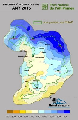 Precipitació del 2015 al Parc Natural de l'Alt Pirineu