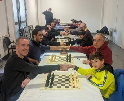 Jornada d'escacs entre el CE La Seu i el Flanc de Dama de Lleida, al Centre Cívic El Passeig (Foto: CE La Seu)