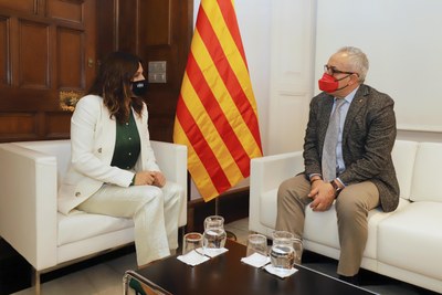 Laura Vilagrà, en una reunió recent amb el president del COE, Alejandro Blanco (Foto: ACN / arxiu)