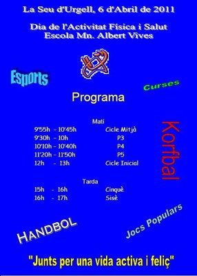 Dia Mundial de l'Activitat Física - Cartell actes del col.legi Albert Vives