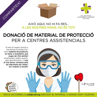Campanya del COELL per obtenir material sanitari