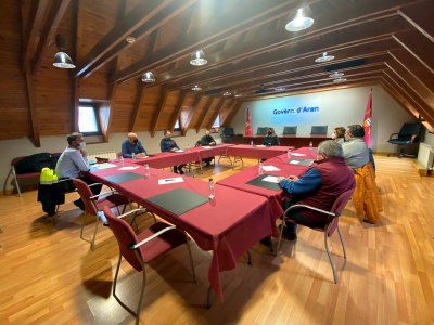 Reunió del Conselh Generau d'Aran amb representants d'hotels, Mossos i l'estació de Baqueira Beret (Foto: ACN)