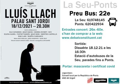 Autocar des de l'Alt Urgell per al concert de Lluís Llach al Palau Sant Jordi