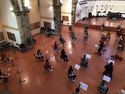 Assaig de l'orquestra simfònica del Conservatori de Música dels Pirineus (Foto: Conservatori de Música dels Pirineus)
