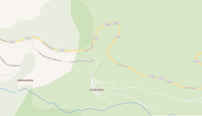 Carretera de Llagunes a l'N-260 (Wikimedia Mapes)