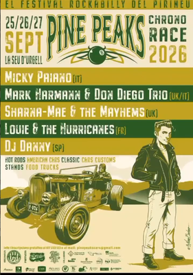 Cartell del festival rockabilly Pine Peaks 2026