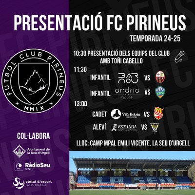 Presentació dels equips del Futbol Club Pirineus 2024-2025