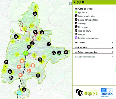 Mapa interactiu del Geoparc Orígens