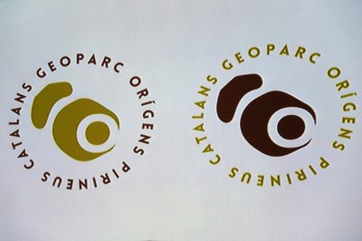 Logotip del Geoparc Orígens Pirineus Catalans