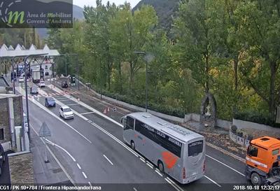 Imatges de la frontera del riu Runer (Webcam Àrea de Mobilitat del Govern d'Andorra)