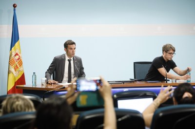 David Forné anuncia les novetats a la línia de bus entre la Seu d'Urgell i Andorra (Foto: Govern d'Andorra)