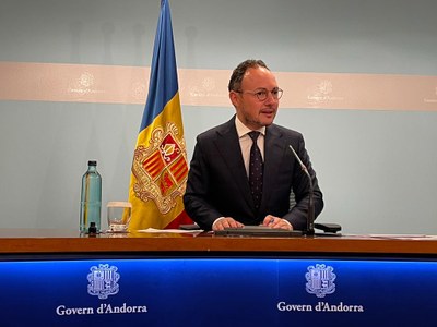 Compareixença de Xavier Espot per anunciar les eleccions generals a Andorra (Foto: Govern d'Andorra)