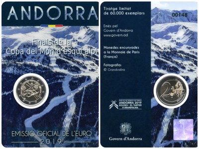 Moneda commemorativa de les Finals de la Copa el Món d'esquí alpí (Foto: Govern d'Andorra)