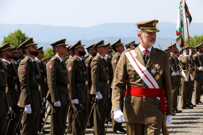 El rei Felip VI a l'entrega de despatxos a l'Acadèmia militar de Talarn (Foto: ACN)