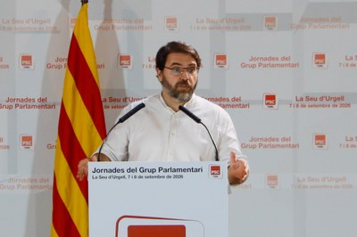 Intervenció de Ferran Pedret a l'inici de les jornades de treball del Grup Parlamentari Socialistes-Units per Avançar (Foto: ACN)