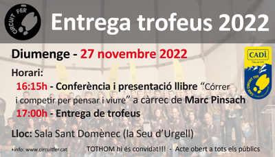Acte de lliurament de trofeus del Cadí Circuit Fer 2022