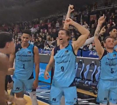El MoraBanc Andorra celebra la victòria sobre el Bàsquet Girona (Imatge: BCA)