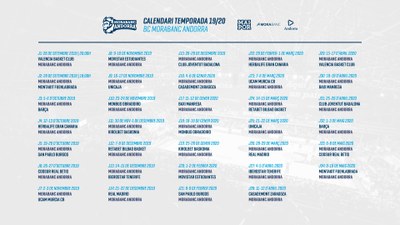 Calendari del MoraBanc Andorra 2019-2020 a l'ACB