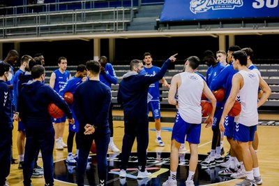 Entrenament del MoraBanc Andorra, al Poliesportiu (Foto: BCA)