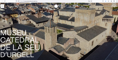Portada del nou web del Museu Catedral de la Seu d'Urgell, amb el logotip al capdamunt