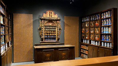 Espai dedicat a la històrica Farmàcia Esteva, al Museu de Llívia (Foto: ACN)