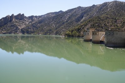 El pantà d'Oliana, aquest juliol (Foto: ACN)