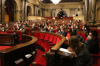 El ple del Parlament durant la votació de la moció sobre els Jocs Olímpics d'Hivern (Foto: ACN)