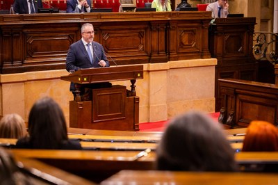 Intervenció de Jordi Fàbrega al Parlament (Foto: Grup Parlamentari de Junts)