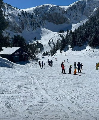 L'estació de Masella, al sector de Cap del Bosc, aquest dilluns després de la darrera nevada (Foto: Masella)
