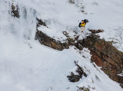 Descens de l'andorrà Joan Aracil als primers Campionats del Món de Freeride, a Ordino Arcalís (Foto: FAE/arxiu)