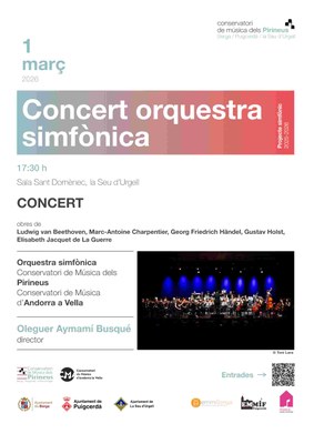 Concert del Projecte Simfònic dels conservatoris dels Pirineus i d'Andorra la Vella