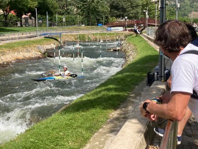 Entrenaments de la Copa del Món de Canoa Eslàlom, aquest dimecres al Parc Olímpic del Segre