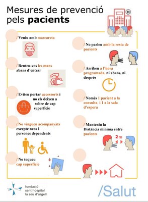 Recomanacions del Departament de Salut sobre les visites a centres mèdics