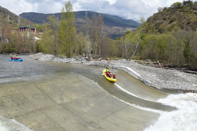 Nou pas per a ràfting i caiac a la presa de l'Hostalet (Foto: Diputació de Lleida)