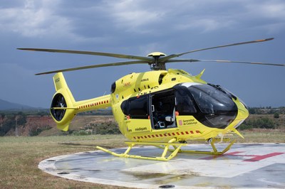 El nou helicòpter del SEM que opera des de la base de Tremp (Foto: Servei d'Emergències Mèdiques)