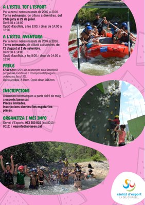 Activitats esportives per a joves a la Seu durant l'estiu